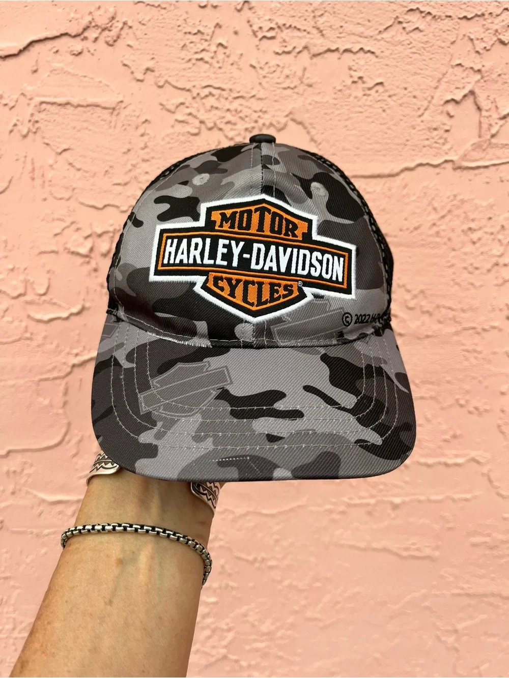 Harley-Davidson Kids Hat Camo Gray Size 2-4T